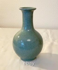 Antique 2 Chinese Crackle Celadon Vase Porcelain Oriental Vase 6 Ins Tall