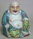 Antique China Chinese Porcelain Laughing Seated Buddha 4 Statue Marked