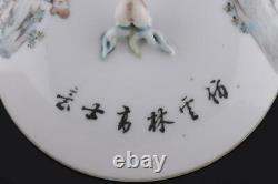 Antique China Chinese Famille Rose Enamel Porcelain Teapot LID Tongzhi Mark Qing