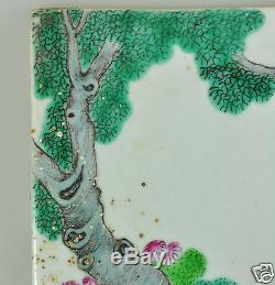 Antique China Chinese Porcelain Famille Rose Tile Painting Qing 19th C #2