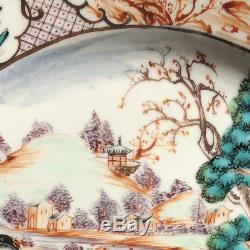 Antique Chinese 18th Century Qianlong Export Famille Rose Porcelain Plate