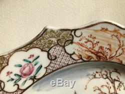 Antique Chinese 18th Century Qianlong Export Famille Rose Porcelain Plate