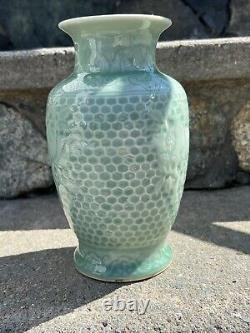 Antique Chinese Celadon Porcelain Vase Three Abundances Marked QING DYNASTY