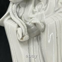 Antique Chinese Dehua Blanc de Chine Porcelain Statue Sculpture +Base