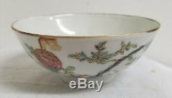 Antique Chinese Enameled Signed Porcelain Bowl Republic Period Reign Mark
