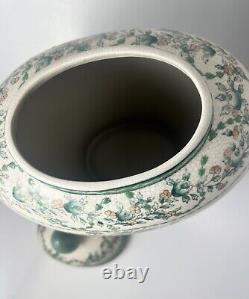 Antique Chinese Export 18th Century Old Green Flowered Porcelain Jar with Lid