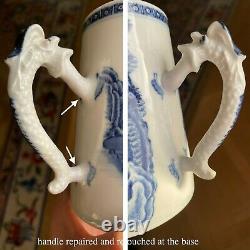 Antique Chinese Export Blue and White Porcelain Tankard / Jug / Cup 18th Century