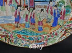 Antique Chinese Export Famille Rose MANDARIN Porcelain Platter ORANGE PEEL 1820