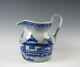 Antique Chinese Export Porcelain Blue And White Canton Pitcher 19th Century