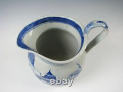 Antique Chinese Export Porcelain Blue and White Canton Pitcher 19th Century
