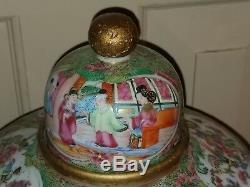Antique Chinese Export Rose Medallion Porcelain Coffee Pot