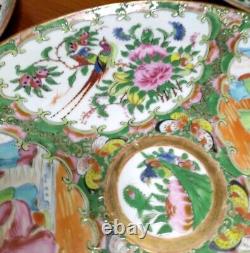 Antique Chinese Famille Rose 4 Dinner Plates 19 c No Mark Before 1890