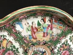 Antique Chinese Famille Rose Medallion Porcelain Tray Qing Dynasty Late 19th C