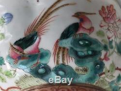 Antique Chinese Famille Rose Porcelain Bowl Cup Tongzhi Mark Qing Dynasty