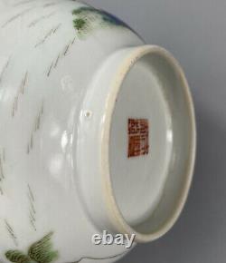 Antique Chinese Famille Rose Porcelain Bowl Xianfeng mark 19th c, stand and box