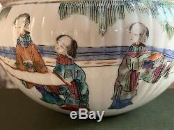 Antique Chinese Famille Rose Porcelain Teapot & Cover 8 Immortals