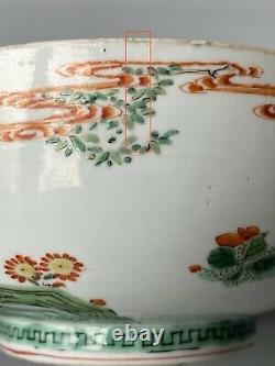 Antique Chinese Famille Verte Kangxi Porcelain Bowl 17-18 th C