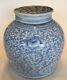 Antique Chinese Ginger Jar/lid, Blue White Porcelain, Qing Wax Seal Authenticity