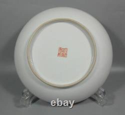 Antique Chinese Hand Painting Red Glaze Porcelain Plate Marked JiaQing