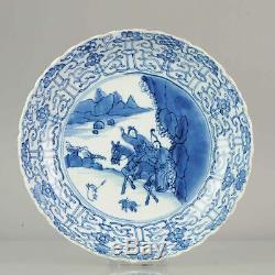 Antique Chinese Kangxi Hunter Plate Porcelain Chenghua Qing Dy
