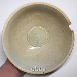 Antique Chinese Late Northern Song Yuan Dynasty Qingbai Porcelain Bowl w Lotus