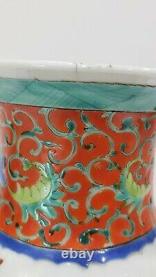 Antique Chinese Late Qing or Republic Period porcelain vase, birds & flowers