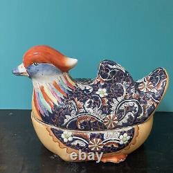 Antique Chinese Mandarin Duck porcelain/money duck