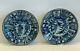 Antique Chinese Ming Wanli Blue And White Kraak Porcelain Plates