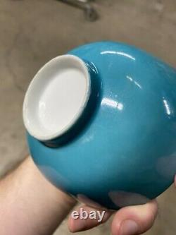Antique Chinese Mono Light Blue White Porcelain Decorative Bowl 4-1/2