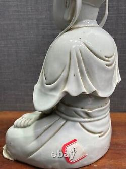 Antique Chinese Old Chinese Blanc de Chine Porcelain Statue of Standing