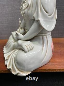 Antique Chinese Old Chinese Blanc de Chine Porcelain Statue of Standing
