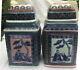 Antique Chinese Pair Of Enameled Porcelain Square Ginger Jars Rare
