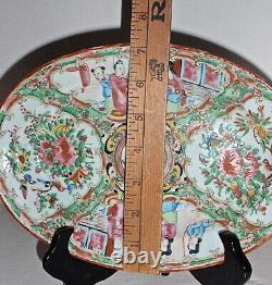 Antique Chinese Porcelain 10 Oval Platter Famille Rose Fencai Medallion