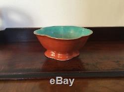 Antique Chinese Porcelain Bowl Iron Red Orange Coral Turquoise Gilt 19th c