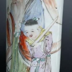 Antique Chinese Porcelain Brush Pot / Hat stand Late Qing, dated to 1891 #899
