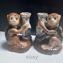 Antique Chinese Porcelain Candle Holders/Vases