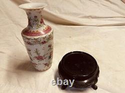 Antique Chinese Porcelain? Decorative Vase with Carved Wood Stand