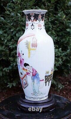 Antique Chinese Porcelain Eggshell Mallet Vase Qing Qianlong Nian Zhi Republic