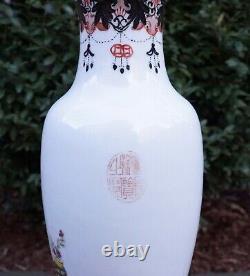 Antique Chinese Porcelain Eggshell Mallet Vase Qing Qianlong Nian Zhi Republic