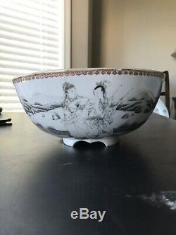 Antique Chinese Porcelain Families Rose high quality Punch Bowl 18th Centurys