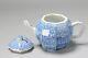 Antique Chinese Porcelain Kangxi Period Bulbous Octagonal Teapot Blue And White