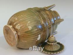 Antique Chinese Porcelain Northern Song Dynasty Celadon 5 Tube Jar & Cover Vase