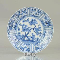 Antique Chinese Porcelain Plate Kangxi Flowers Early Qing Dynasty Incens