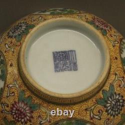 Antique Chinese Porcelain Qing Qianlong Enamel Colored Flower Picture Bowl