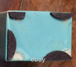 Antique Chinese Porcelain Rectangular Vase or Pillow Pale Blue Flambe Glaze