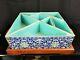 Antique Chinese Porcelain Tangram On Wood Tray