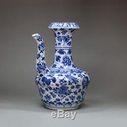 Antique Chinese Porcelain blue and white kendi, Kangxi (1662-1722)