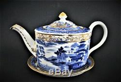 Antique Chinese Qianlong Teapot 18th Century Porcelain With Under Plate