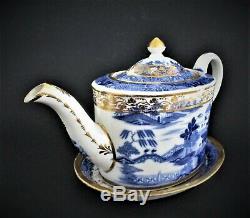 Antique Chinese Qianlong Teapot 18th Century Porcelain With Under Plate