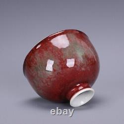 Antique Chinese Qing Cowpea Red Glaze Porcelain Taibai ZUN Vase Kangxi Mark